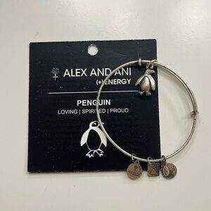 Alex and Ani Silver Penguin Charm Bracelet